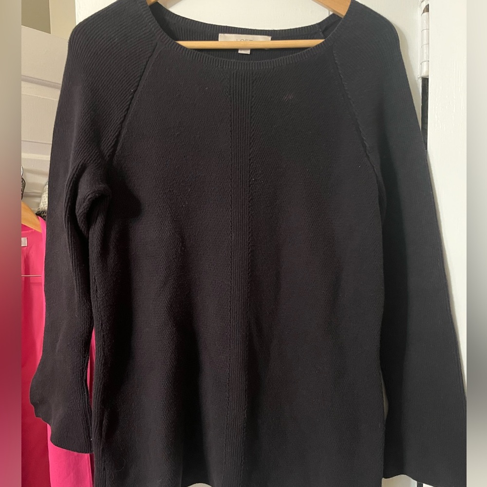 Loft Black Long Sleeve Sweater with Bell Sleeves